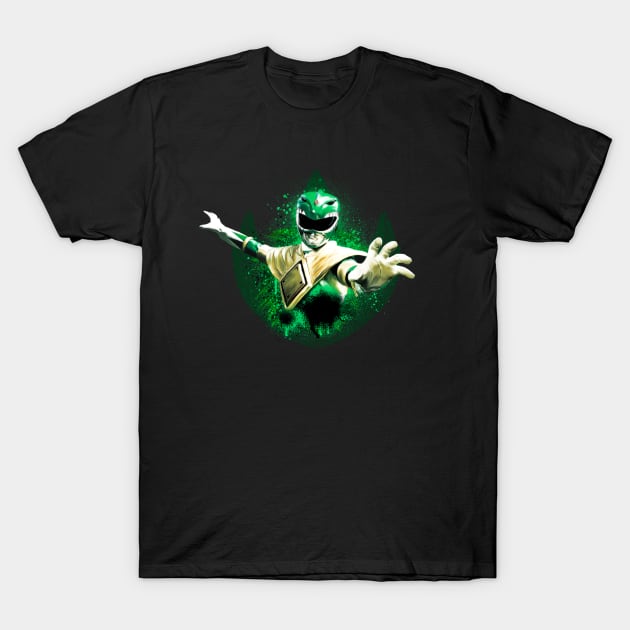 Green Ranger Splatter T-Shirt by Designsbytopher